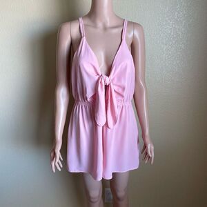 Mustard Seed Front Tie Romper Pink Size Large